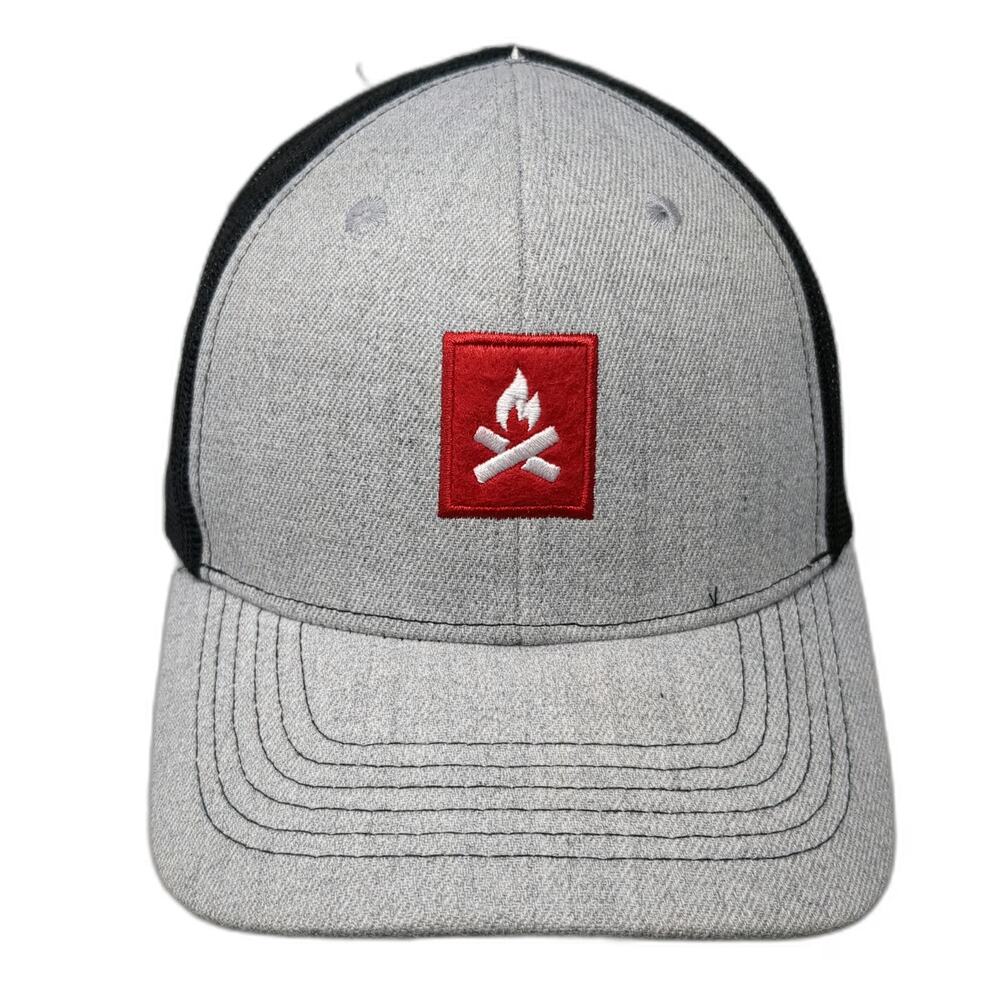 Camp Chef Trucker Hat Gray One Size Mesh Back Snapback Campfire Logo Patch
